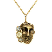 Sapphire & Yellow Gold Necklace - "Mirrors & Masks"