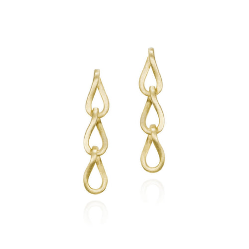 18K Gold Vermeil Drop Earrings - "Swirl"