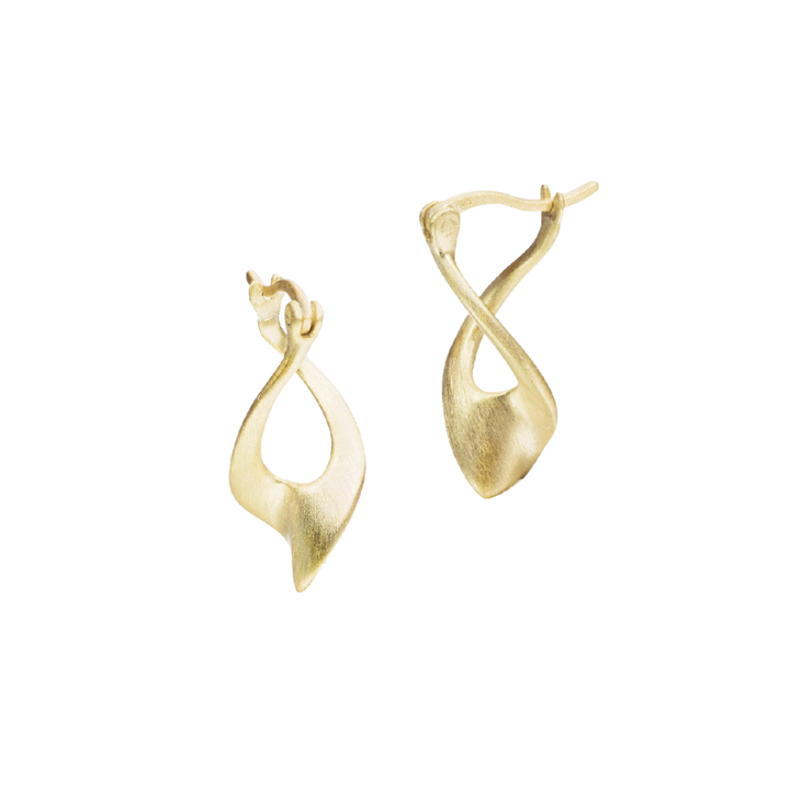 Gold Vermeil Twist Hinge Earrings - "Love"