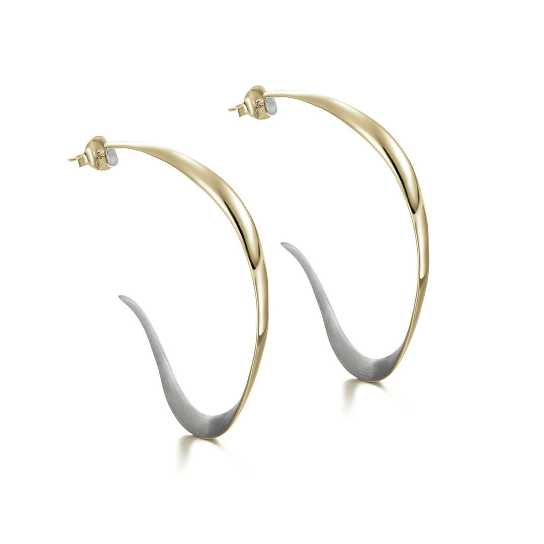 Venice Collection two-tone hoop earrings in silver and gold vermeil