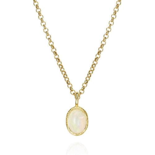 Natural Opal Pendant in Gold Vermeil Silver - "Zen"