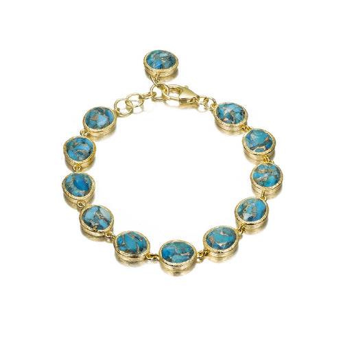 Turquoise Gold Vermeil Bracelet - "Turquoise Shade"