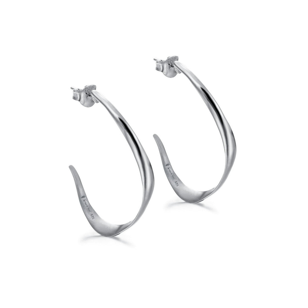 Petite Venice Collection hoop earrings in rhodium-plated sterling silver