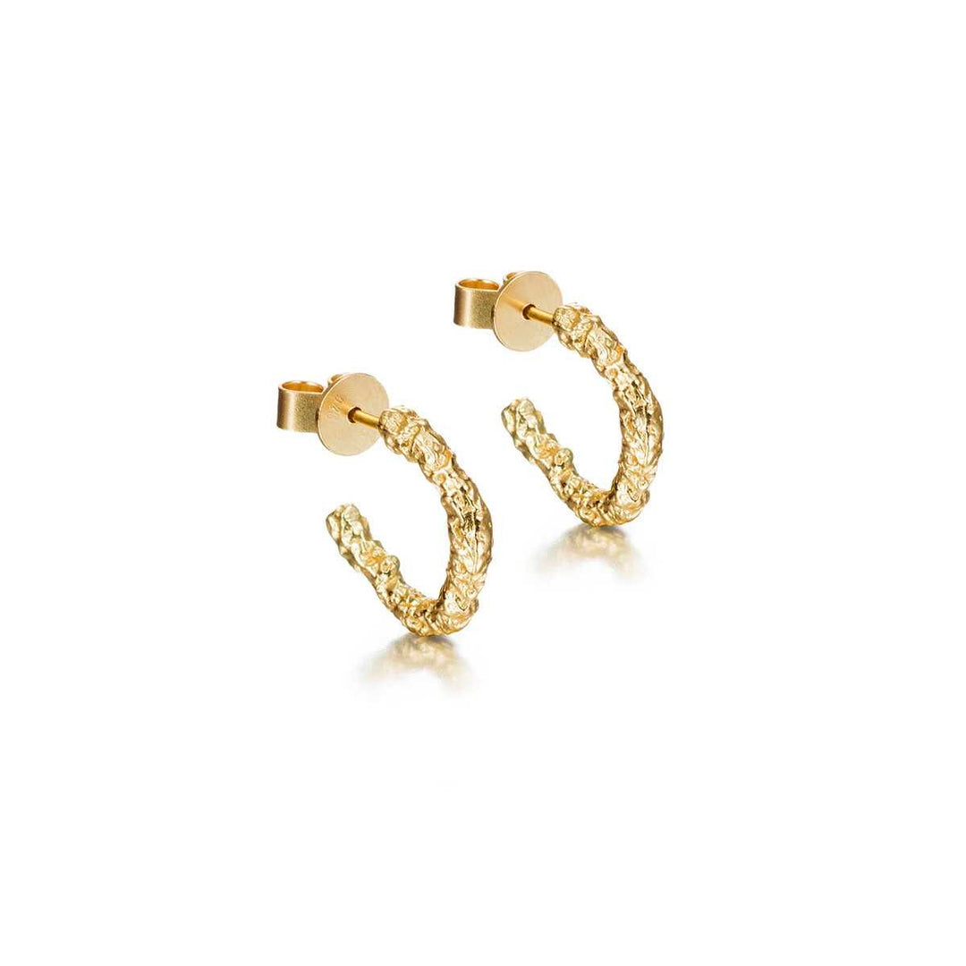 Lava Collection textured gold vermeil hoop earrings by Jorge Revilla