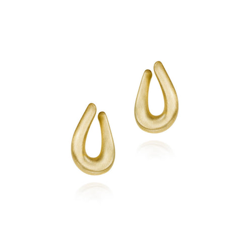 Gold Vermeil Teardrop Stud Earrings - "Cotton"