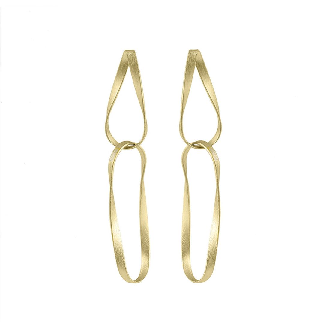Twist & Trail long drop earrings by Jorge Revilla in gold vermeil