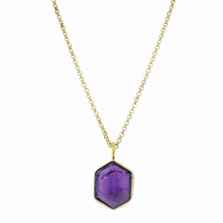 Gold Vermeil & Amethyst Necklace "Geo"