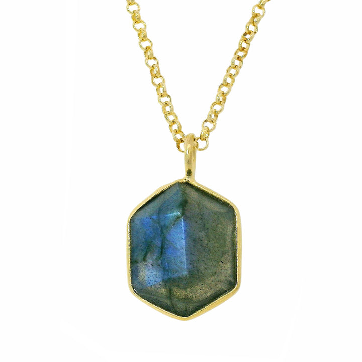 Gold Vermeil & Labradorite Necklace "Geo"