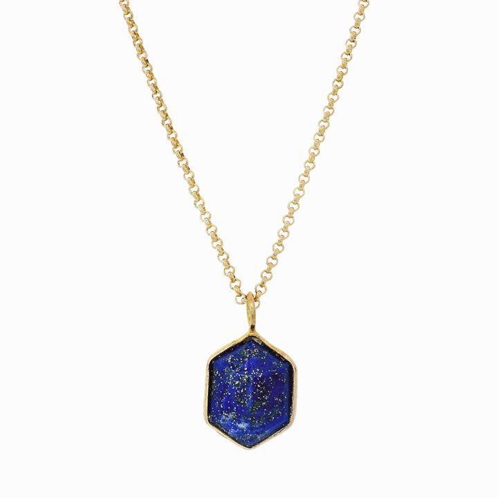 Gold Vermeil & Lapis Necklace "Geo"