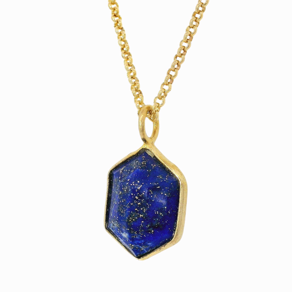 Gold Vermeil & Lapis Necklace "Geo"