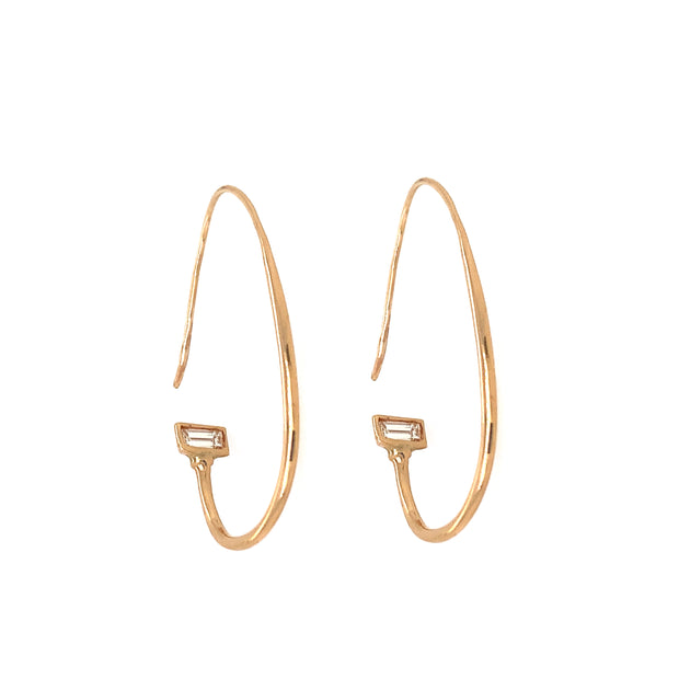 Baguette Diamond Earrings in Yellow Gold - "Gold Dream"