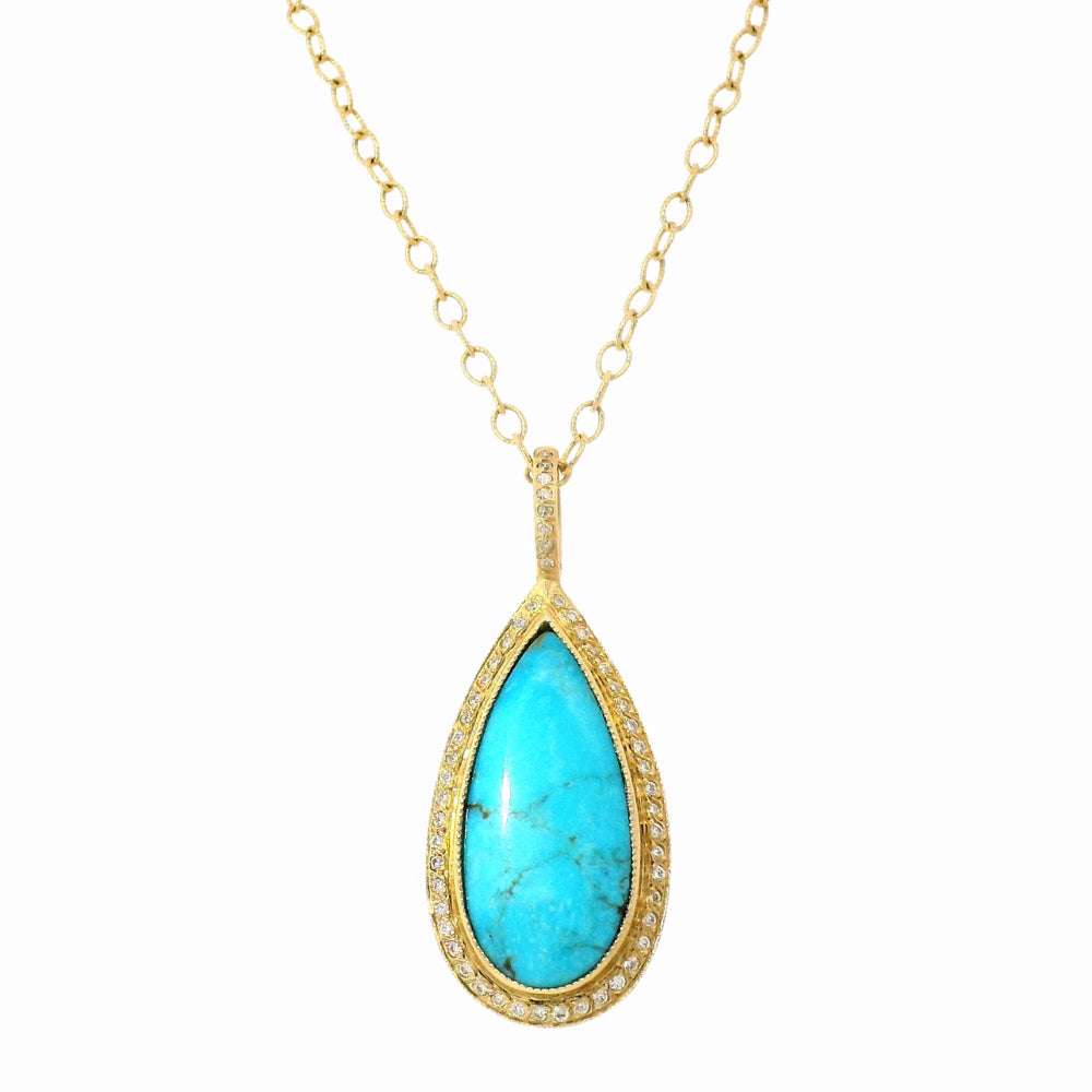 Desert Reliquary Kingman turquoise necklace in 14K yellow gold