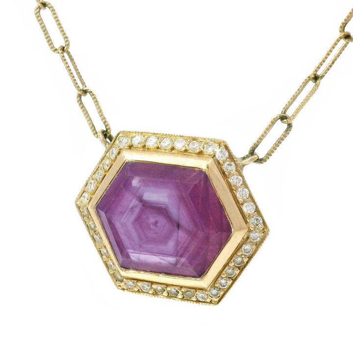 Déclassé Ruby & Diamond Necklace - "Claudette"