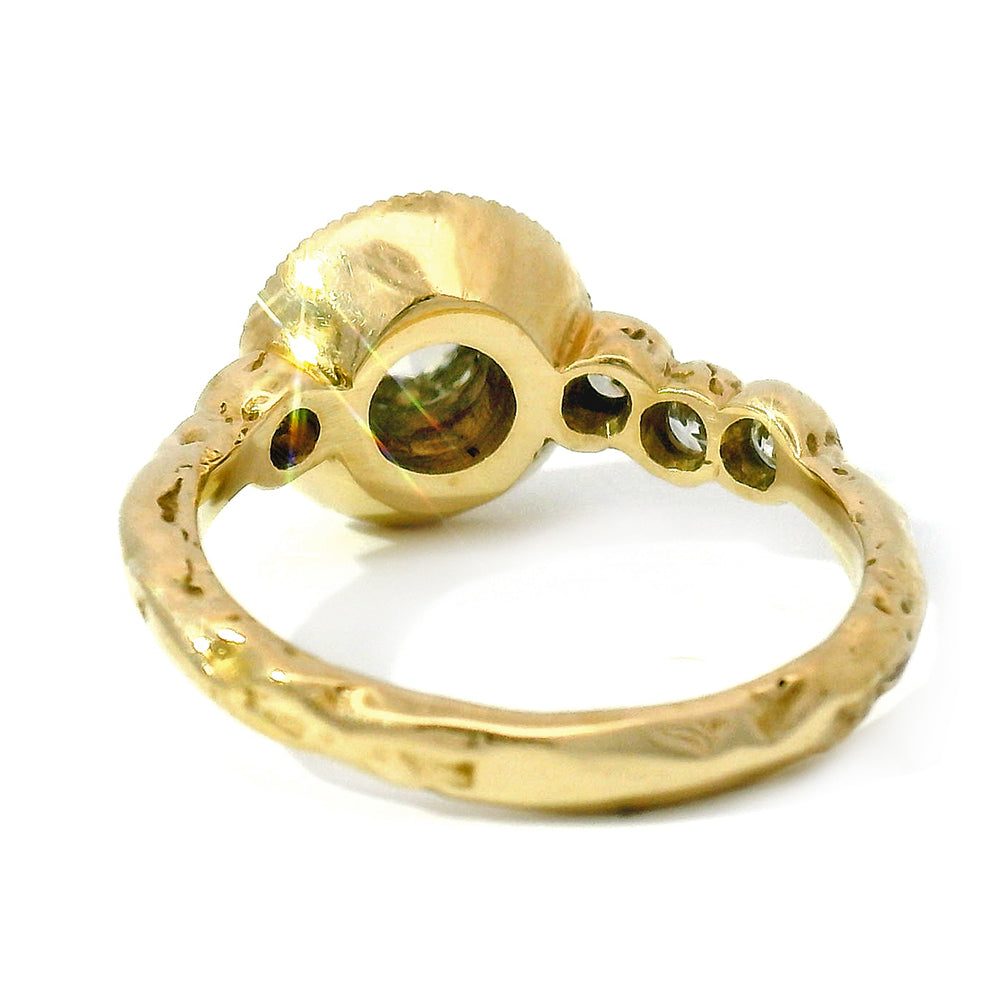 Rose Cut Diamond Halo Engagement Ring - "Bubble"