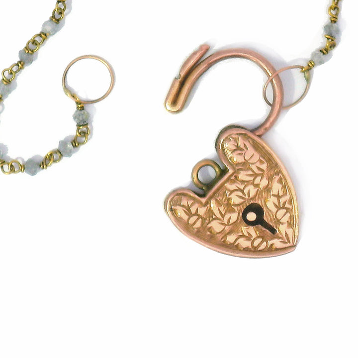 Edwardian Vintage Heart Clasp Necklace - "Treasured Heart"