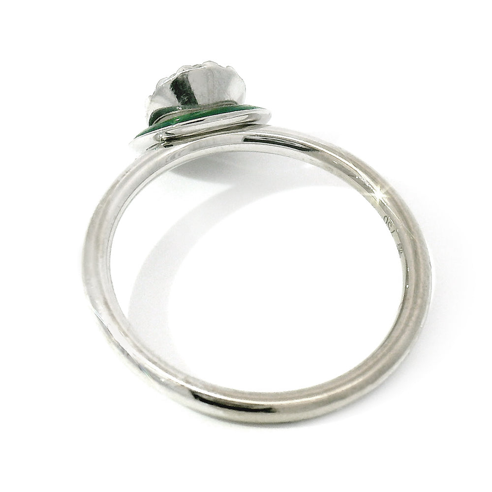 Kinetic Ceramic Halo & Diamond Ring - "Happy Dark Green"