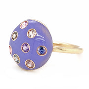 Montana Sapphire and Enamel Ring - "Purple Polka Dot"