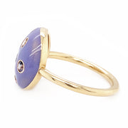 Montana Sapphire and Enamel Ring - "Purple Polka Dot"