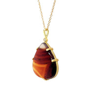 One-of-A-Kind Montana Agate & Diamond Necklace - "Lava Lake"