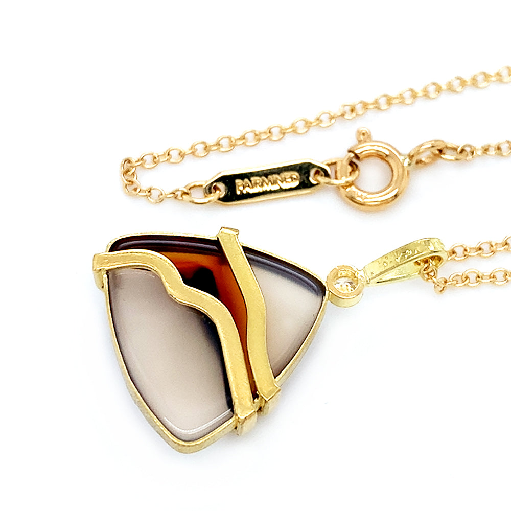 One-of-a-Kind Montana Agate & Diamond Necklace - "Desert Sky"