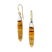 One-of-a-Kind Montana Agate & Diamond Earrings - "Sunset Lake"