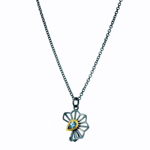 Pear Shaped Montana Sapphire Necklace - "Blue Hyacinth"