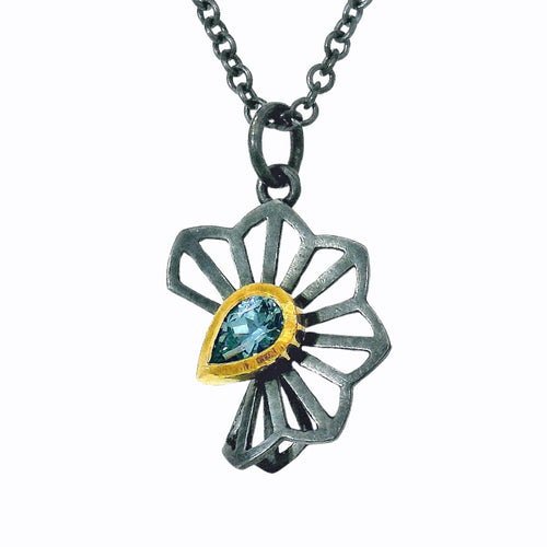 Pear Shaped Montana Sapphire Necklace - "Blue Hyacinth"