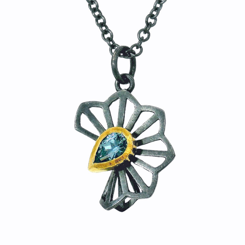 Pear Shaped Montana Sapphire Necklace - "Blue Hyacinth"