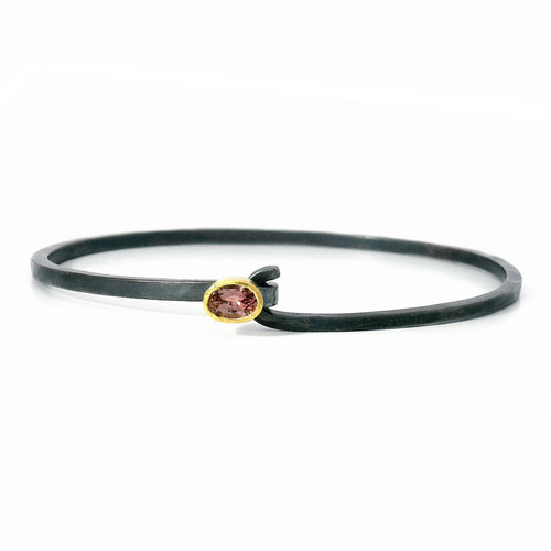 Pink Montana Sapphire Two-Tone Hook Bracelet - "Roselight"