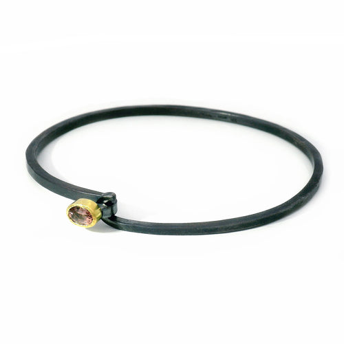 Pink Montana Sapphire Two-Tone Hook Bracelet - "Roselight"
