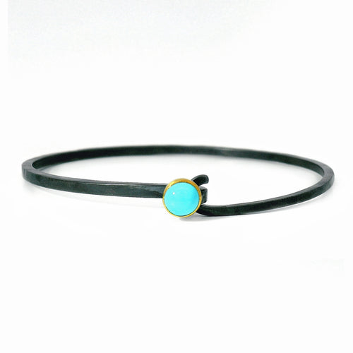Sleeping Beauty Turquoise Two-Tone Hook Bracelet - "Skyfall"