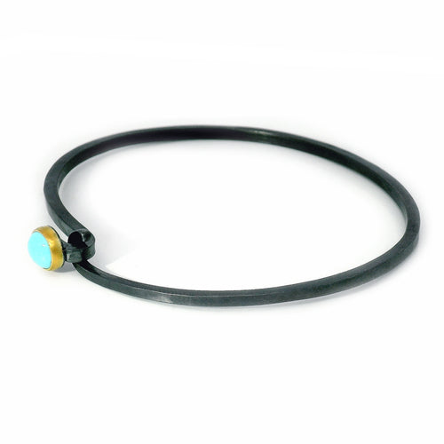 Sleeping Beauty Turquoise Two-Tone Hook Bracelet - "Skyfall"