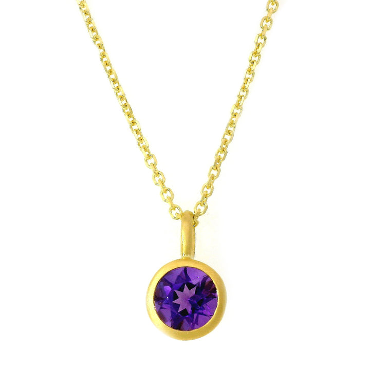 Amethyst & Yellow Gold Pendant - "Berry Picking"