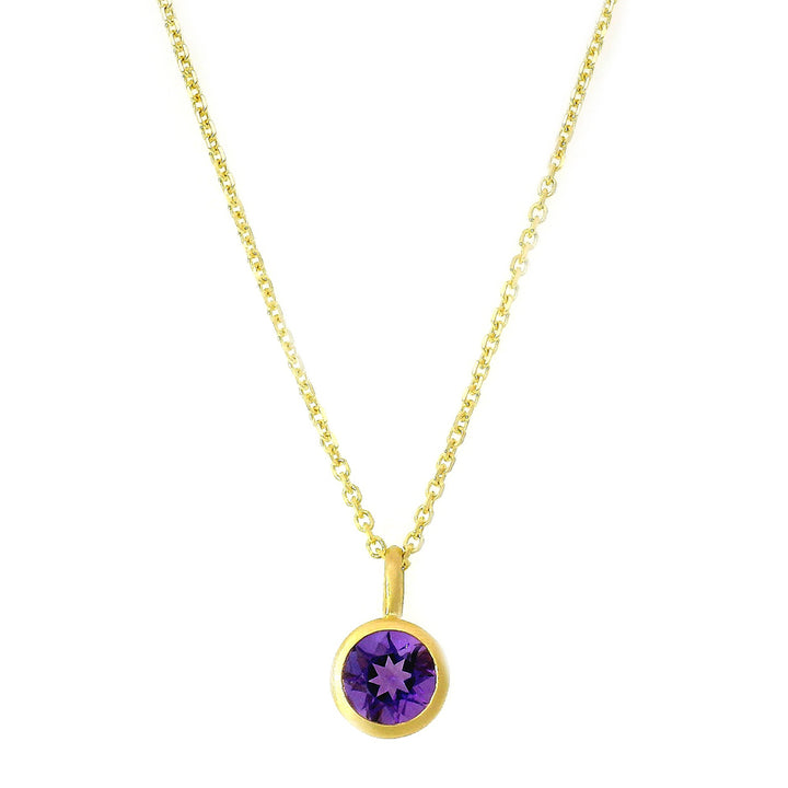 Amethyst & Yellow Gold Pendant - "Berry Picking"