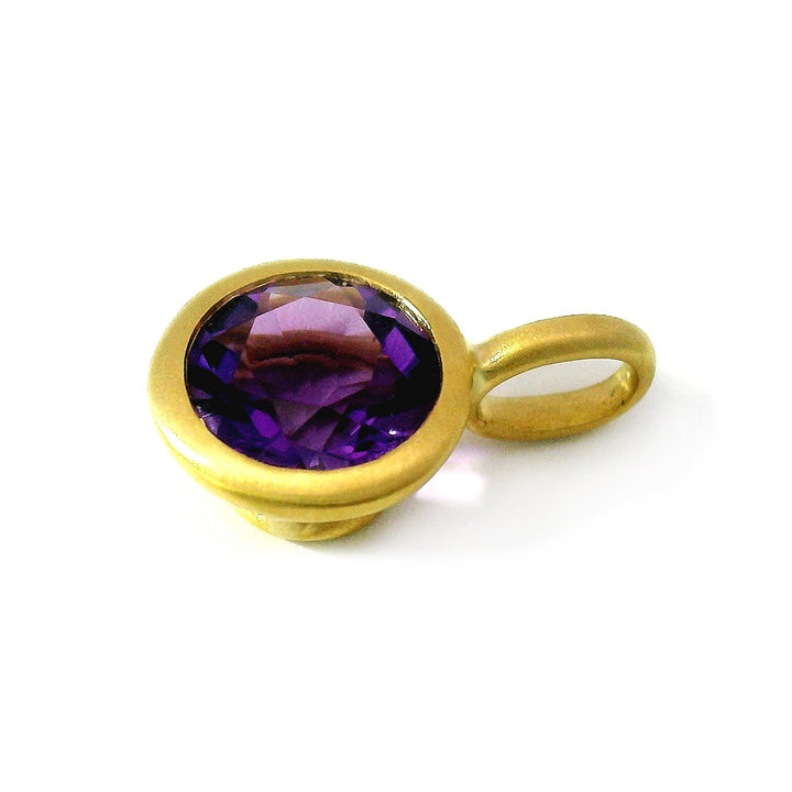 Amethyst & Yellow Gold Pendant - "Berry Picking"