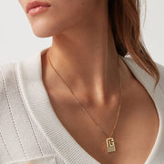 Balmain 18K Yellow Gold Labyrinth Frieze Pendant on Chain