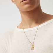 Balmain 18K Yellow Gold Labyrinth Frieze Pendant on Chain