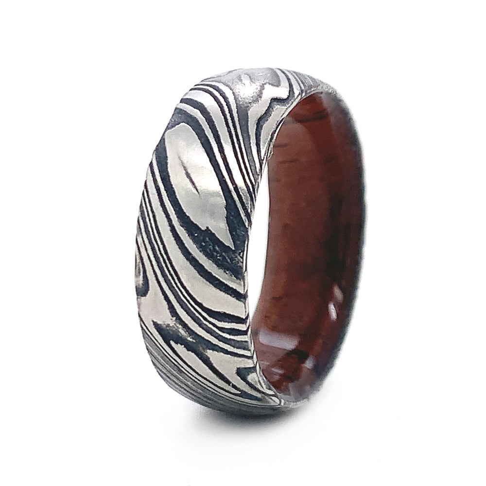 Damascus Steel and Cocobolo Wood Band