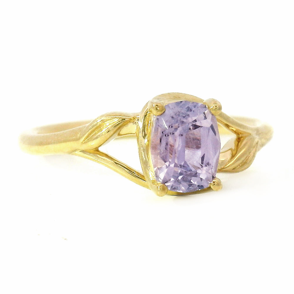 Purple Montana Sapphire & Yellow Gold Engagement Ring - "Lavender Fields"