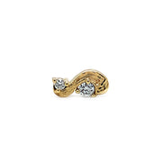 Diamond & Gold Single Stud Earring - "Renoir Breeze"