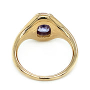 Purple Sapphire & Enamel Ring - "Purple Sgraffito Abstract"