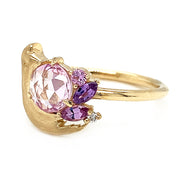 Yellow Gold & Pink Sapphire Ring - "Impasto Potter's Pink"