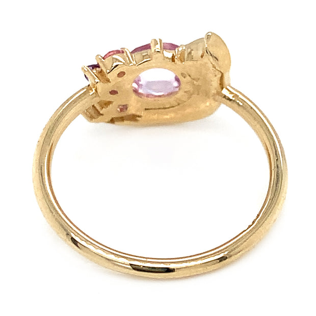 Yellow Gold & Pink Sapphire Ring - "Impasto Potter's Pink"