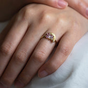 Yellow Gold & Pink Sapphire Ring - "Impasto Potter's Pink"