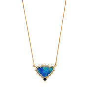 One-of-a-Kind Opal, Sapphire, & Diamond Necklace - "Caribbean Blue"