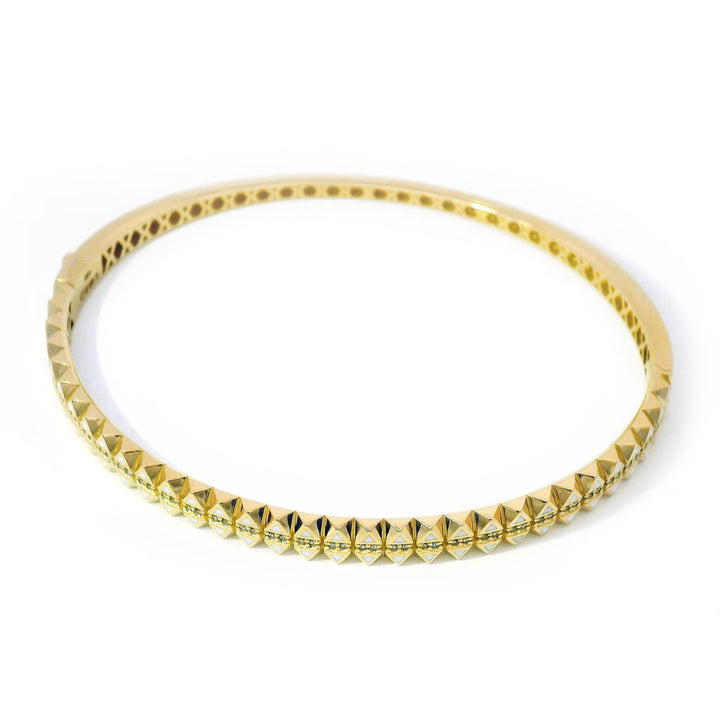 Yogo Sapphire, Enamel & Gold Hinged Bangle - "Highline"