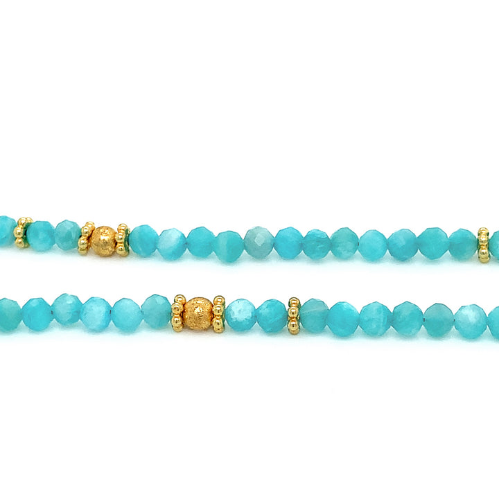 Gold Vermeil & Amazonite Beaded Necklace