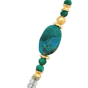 Labradorite, Prasiolite, Malachite, Chrysocolla Beaded Necklace-"Tinkerbell's Wish"