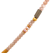 Gold Vermeil and Peach Moonstone Beaded Necklace- "Peaches and Cream"