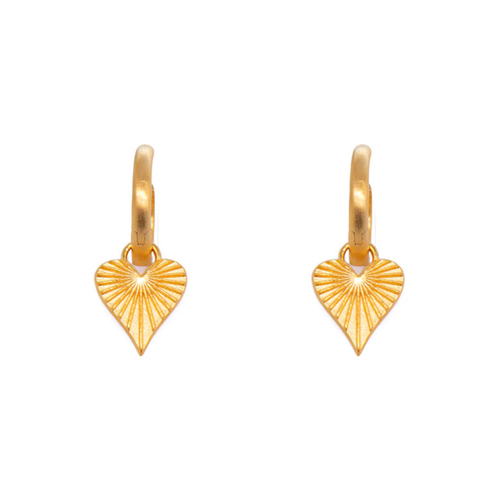 Gold Vermeil Huggie Earrings - "Heart of Joy"